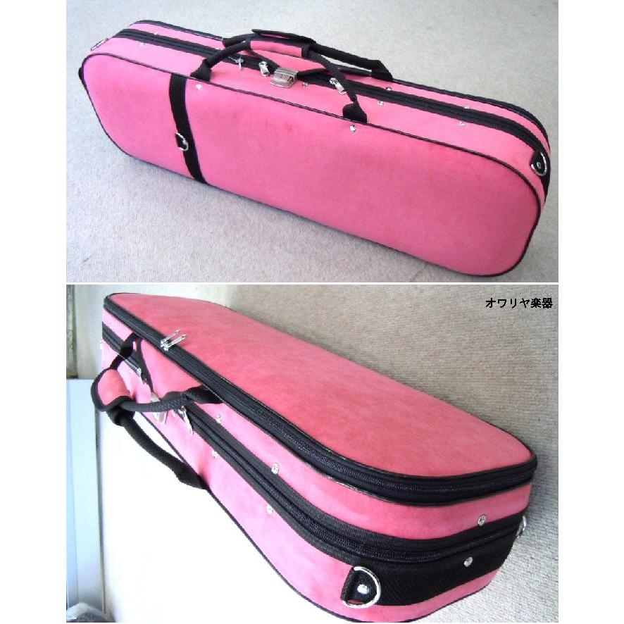 バイオリンケース スエード ピーチピンク色 サイズ4/4 : おかげ様で