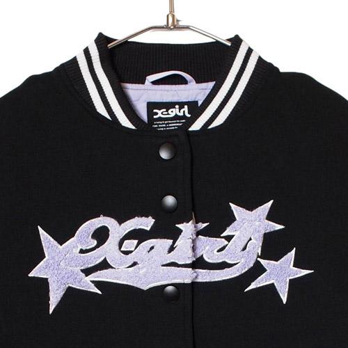 x-girl スタジャン X-girl Stages スタジャン アウター ロゴ刺しゅうダンボール