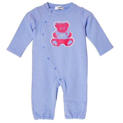 20%OFFセール SALE X-girl Stages ベビー服 スウェット長袖ロンパース 50-70 エックスガールステージス ベアプリントスウェット2WAYオール ラベンダー  25秋冬
