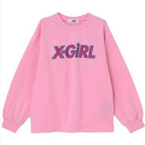 X-girl Stages（エックスガールステージス） X-girlロゴ長袖Tシャツ