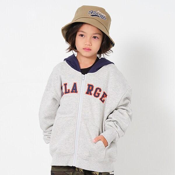 35%OFFセール SALE エクストララージ キッズ 子供服 80-140cm XLARGE KIDS 配色ジップパーカー トップグレー 23秋冬 X-LARGE｜owl-owl｜02