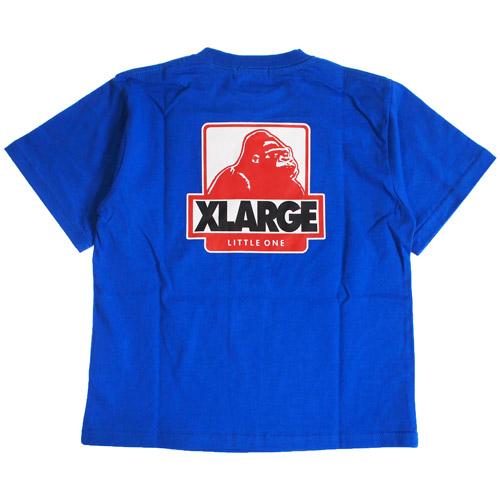 エクストララージ キッズ 子ども服 Tシャツ 80-140cm XLARGE KIDS バックOGゴリラプリント半袖Tシャツ ブルー メール便OK 2024春夏｜owl-owl｜03