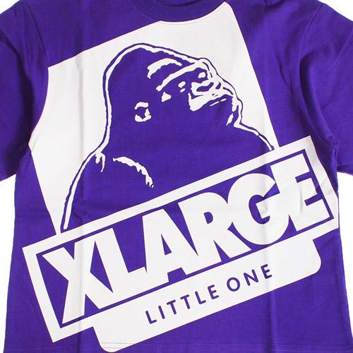 エクストララージ キッズ 子ども服 Tシャツ 80-140cm XLARGE KIDS ビッグOGゴリラ半袖Tシャツ パープル メール便OK 2024春夏｜owl-owl｜04