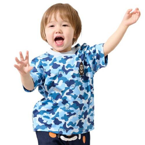 XLARGE KIDS（エクストララージキッズ） ファニーゴリラカモ総柄 半袖T
