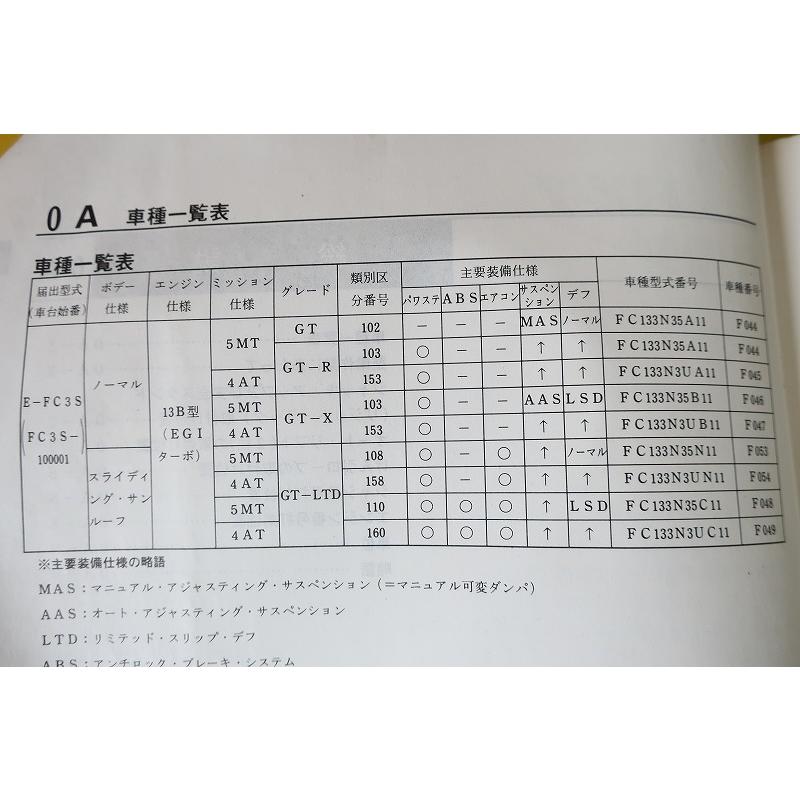 即決！RX-7/サービスマニュアル/整備書/サバンナ/FC3S-100-/GT/GTR/GTX
