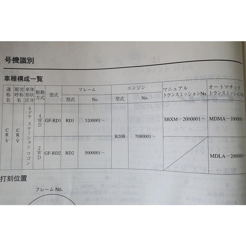 即決！CR-V/サービスマニュアル/配線図集/RD1/RD2(520/500-)/(検索