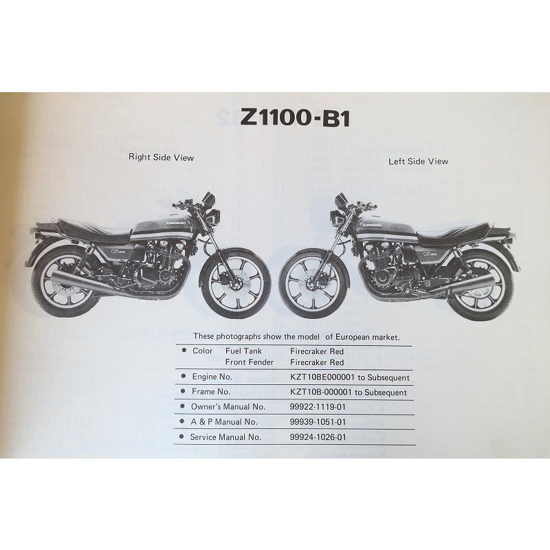カワサキZ1100GP パーツリスト