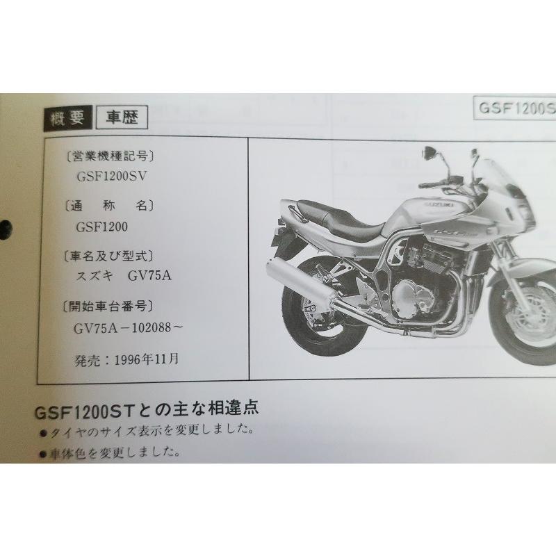 即決！GSF1200/GSF1200S/サービスマニュアル補足版/V/SV/GV75A-102 