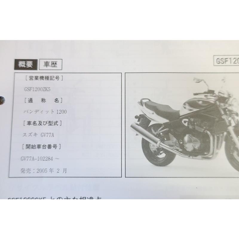 即決！バンディット1200/サービスマニュアル補足版/GSF1200ZK5/GV77A