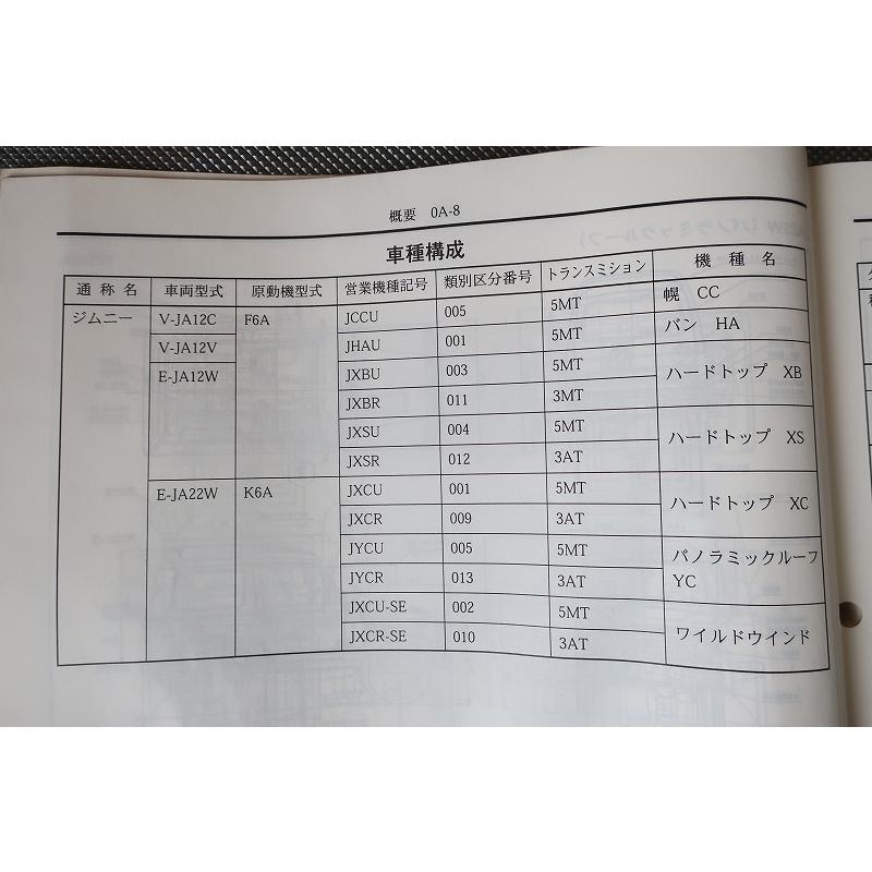 即決！ジムニー/サービスマニュアル/追補No.5/JA12C/JA12V/JA12W/JA22W/jimny660(検索：カスタム/エンジン/メンテナンス/整備書/修理書)｜owl-second｜05