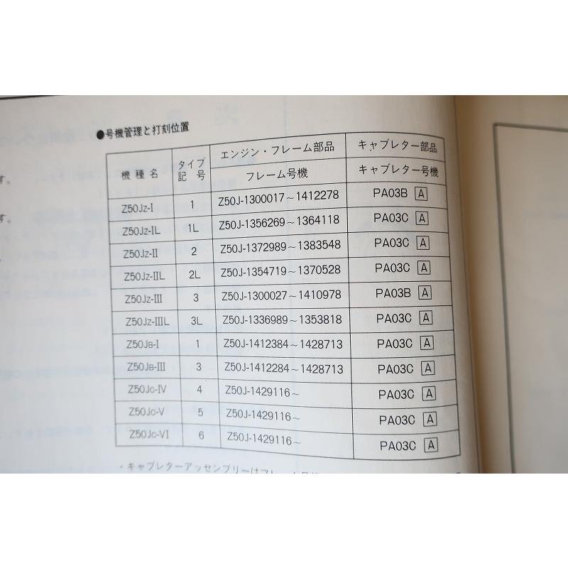 即決！モンキー/ゴリラ/5版/パーツリスト/Z50J-130-1429