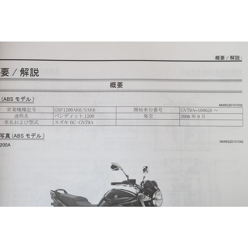 即決！バンディット1200/S/ABS/サービスマニュアル補足版/GSF1200AK6