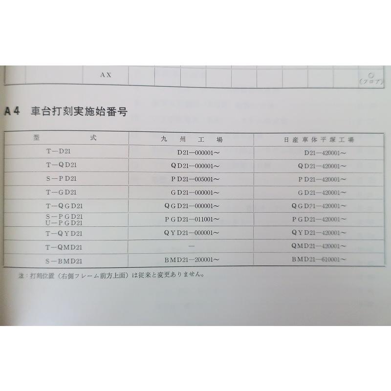 即決！ダットサン/トラック/サービスマニュアル/整備要領書/追補3/D21
