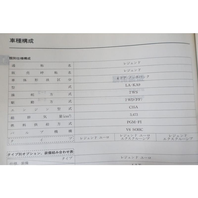 即決！レジェンド/サービスマニュアル/構造・整備/追補版/ka9-150