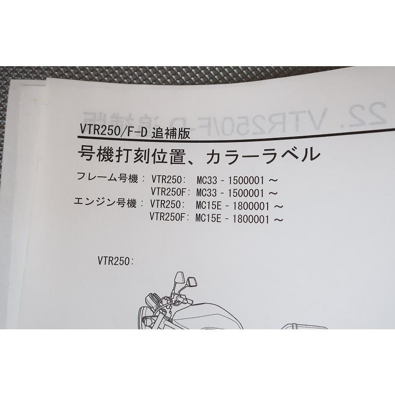 即決！VTR250/VTR-F/サービスマニュアル補足版/MC33-150-(検索：カスタム/レストア/メンテナンス/整備書/修理書)83 |  | 02