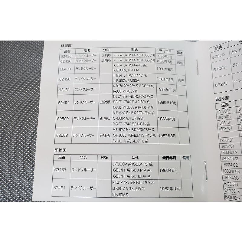 即決！ランドクルーザー40/60/70系/サービスマニュアル/BJ41 FJ60V