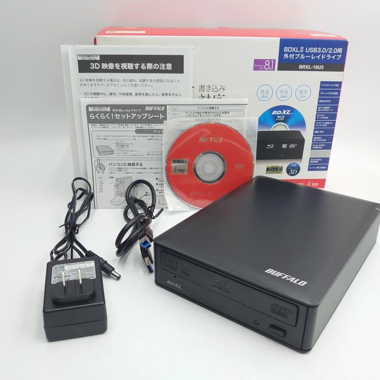 外付けブルーレイドライブ BUFFALO BDXL対応 USB3.0用 BRXL-16U3 