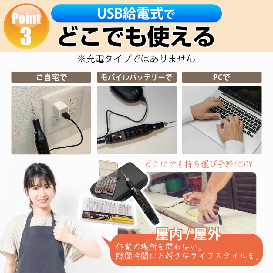 ミニルーター リューター 高速回転 コンパクト 軽量 彫刻/穴あけ/研磨