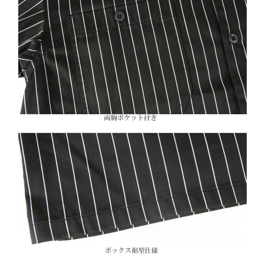 D'Accord アメリカ製 ストライプ模様 半袖ポロシャツ　アメカジ ASNADISPEC 送料無料 シャツ 半袖 ストライプ ワークシャツ 開襟