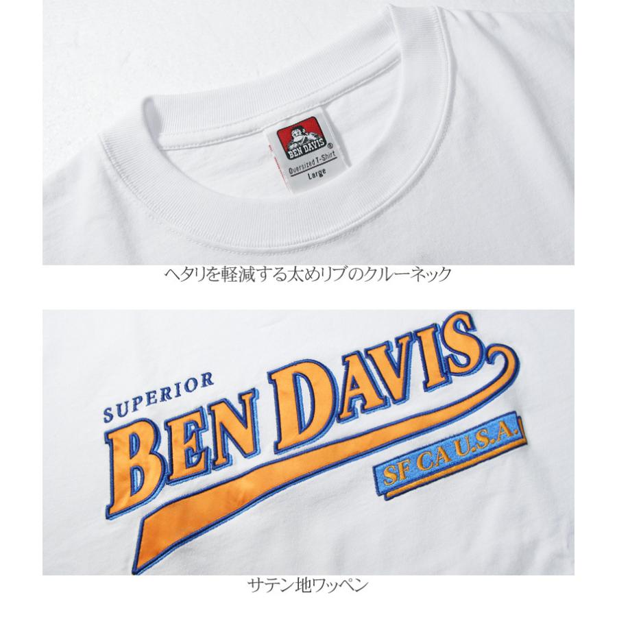 BEN DAVIS tシャツ メンズ 半袖 ティーシャツ Tシャツ ロゴ 刺繍 ワッペン ベースボール クルーネック 丸首 ブランド ベンデイビス 綿100% トップス カットソー｜owl｜06