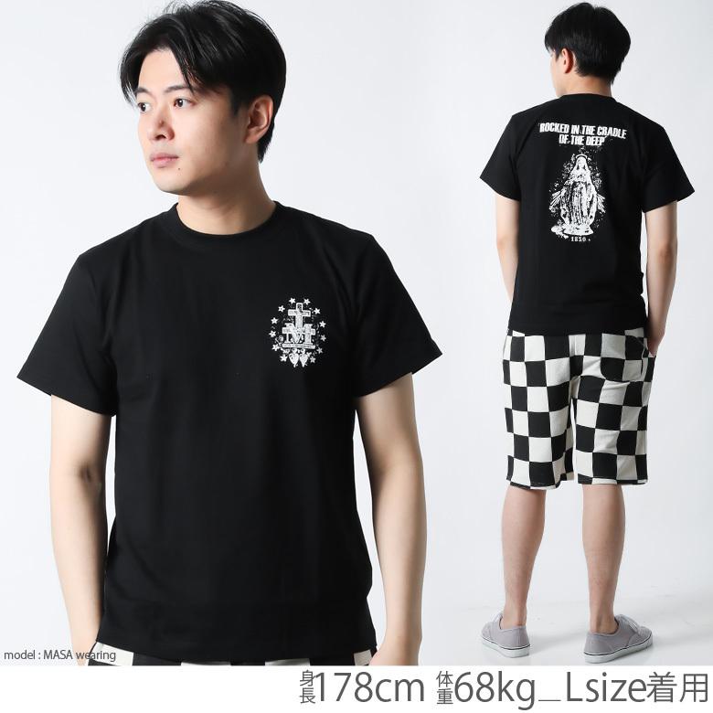 Tシャツ メンズ ブランド 大きいサイズ マリア プリント 半袖 かっこいい おしゃれ ストリート アメカジ カジュアル 黒 白 ダンス XL XXL ロゴ 夏 EYEDY｜owl｜10