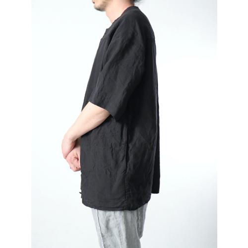 Vital / VT-2014 / No Collar Half Sleeve Top / BLACK｜owls-store｜11