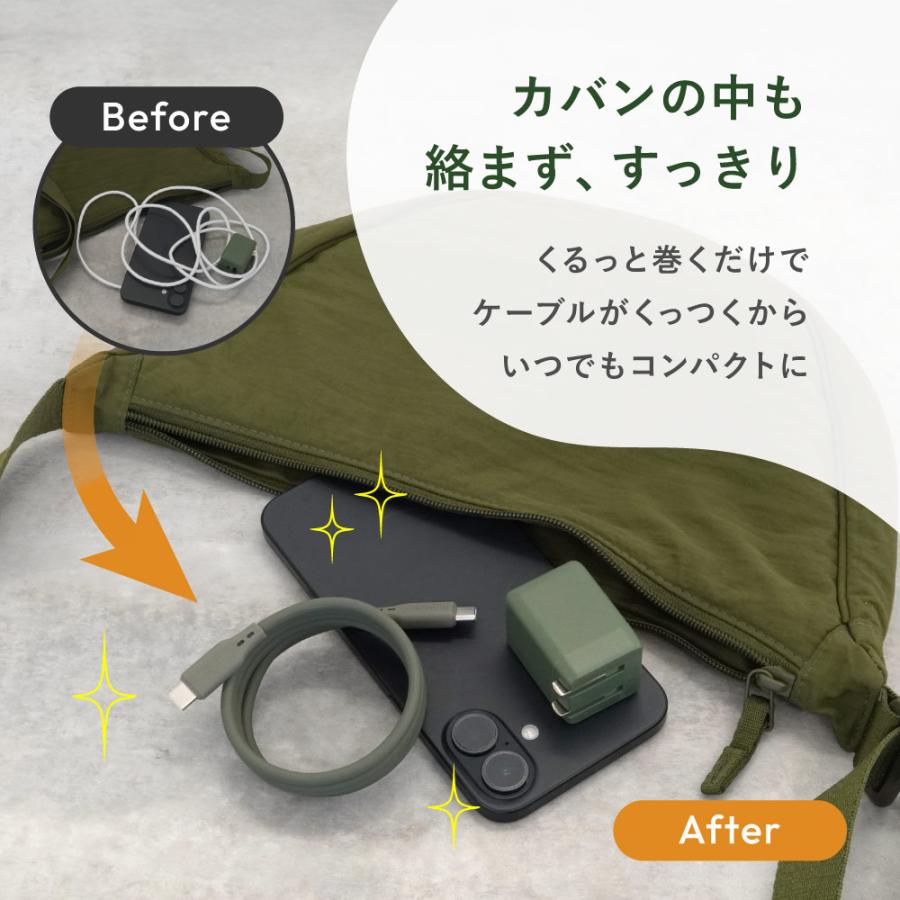 充電ケーブル マグネット タイプｃ Type-C to Type-C シリコン PD60W データ転送 | Owltech | 07