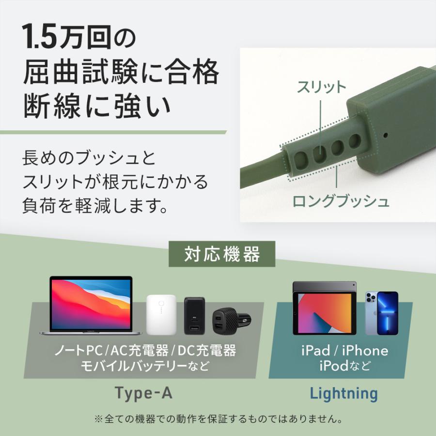 ライトニングケーブル iphone 巻き取り 1.2m Type-A to Lightning 充電 データ転送(期間限定価格)｜owltech｜09