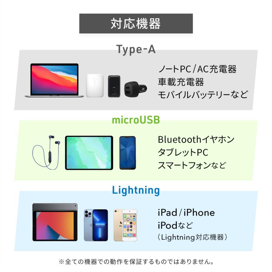 2in1 充電ケーブル 1m 巻取り式 microUSBケーブル Lightning 変換アダプタ 充電 データ転送(期間限定価格)｜owltech｜09