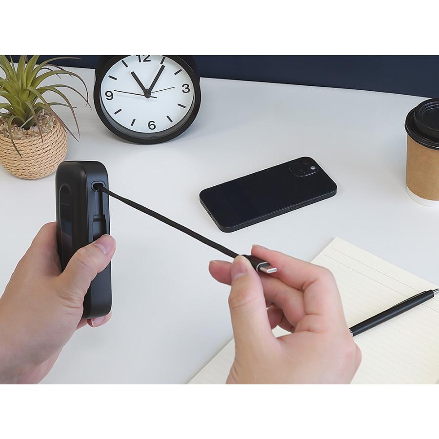 モバイルバッテリー ケーブル内蔵 Type-C 10000ｍAh PD20W対応 巻き取り式 PSE 認証 取得済み | Owltech | 15