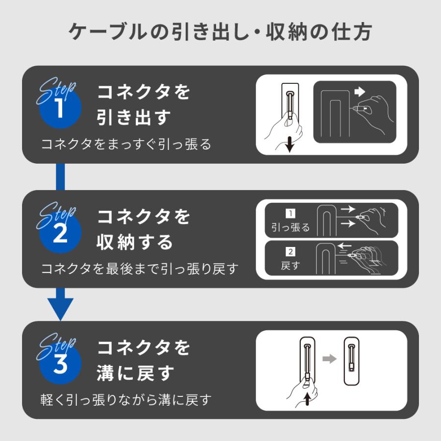 モバイルバッテリー ケーブル内蔵 Type-C 10000ｍAh PD20W対応 巻き取り式 PSE 認証 取得済み | Owltech | 10
