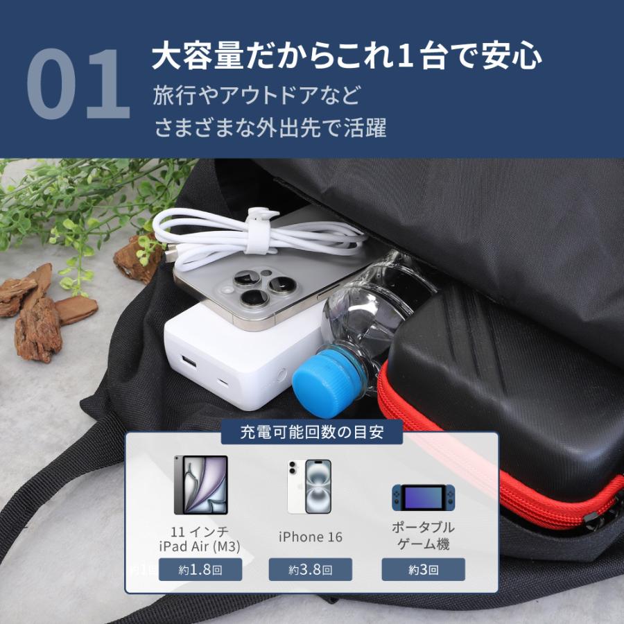 モバイルバッテリー 大容量 20000mAh PD 30W USB Type-C入出力／USB Type-A出力 PSE 認証 取得済み | Owltech | 03