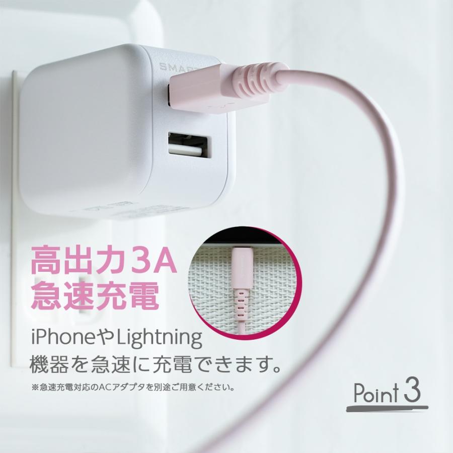 アウトレット商品 iPhone充電ケーブル ライトニングケーブル 2m Type-A to Lightning｜owltech｜04