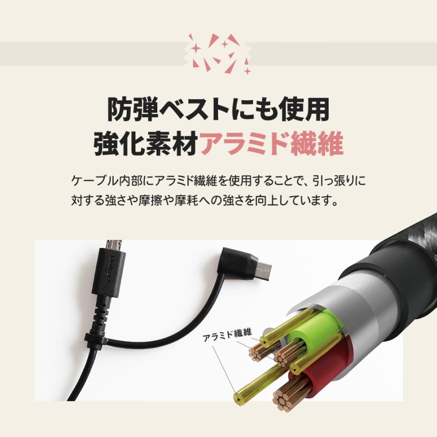 アウトレット商品 2in1 充電ケーブル USB Type-Cアダプター付 USB Type-A to microUSB 2m｜owltech｜04