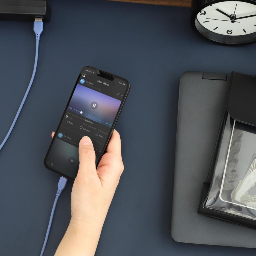 アウトレット商品 iPhone充電ケーブル 2m USB Type-A to Lightning シリコンケーブル 充電 データ転送 | Owltech | 15