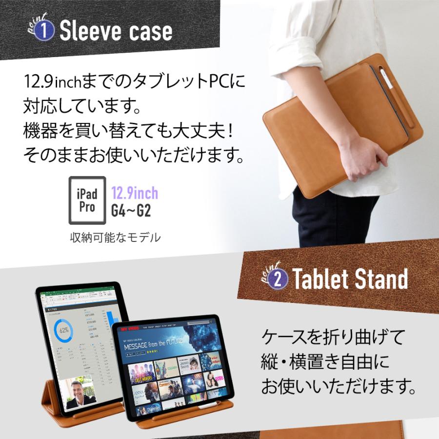 アウトレット商品 iPad Pro 12.9inch対応 2WAYスリーブケース＆タブレットスタンド Apple Pencil収納可能 | Owltech | 02