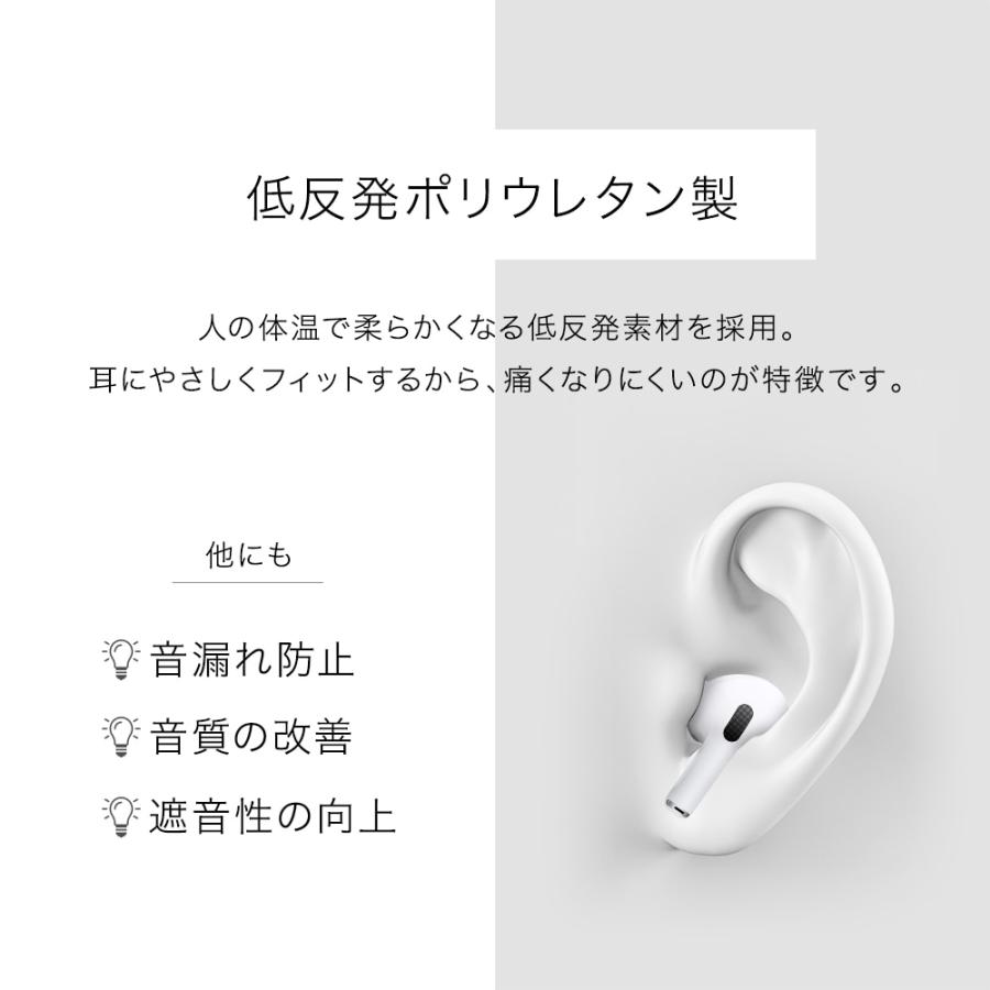 アウトレット商品 Apple AirPods Pro用 低反発イヤーピース Foam tips 3ペア入り | Owltech | 01