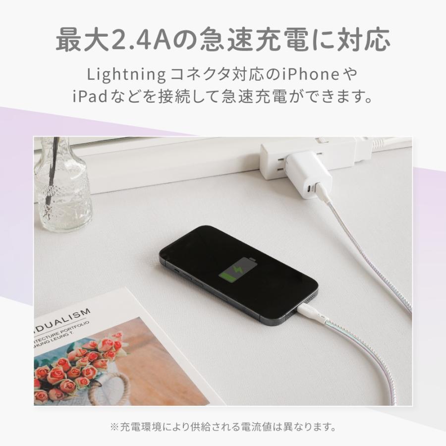 USB Type-A to Lightningケーブル ホログラム 1m ライトニング MFi認証｜owltech｜05