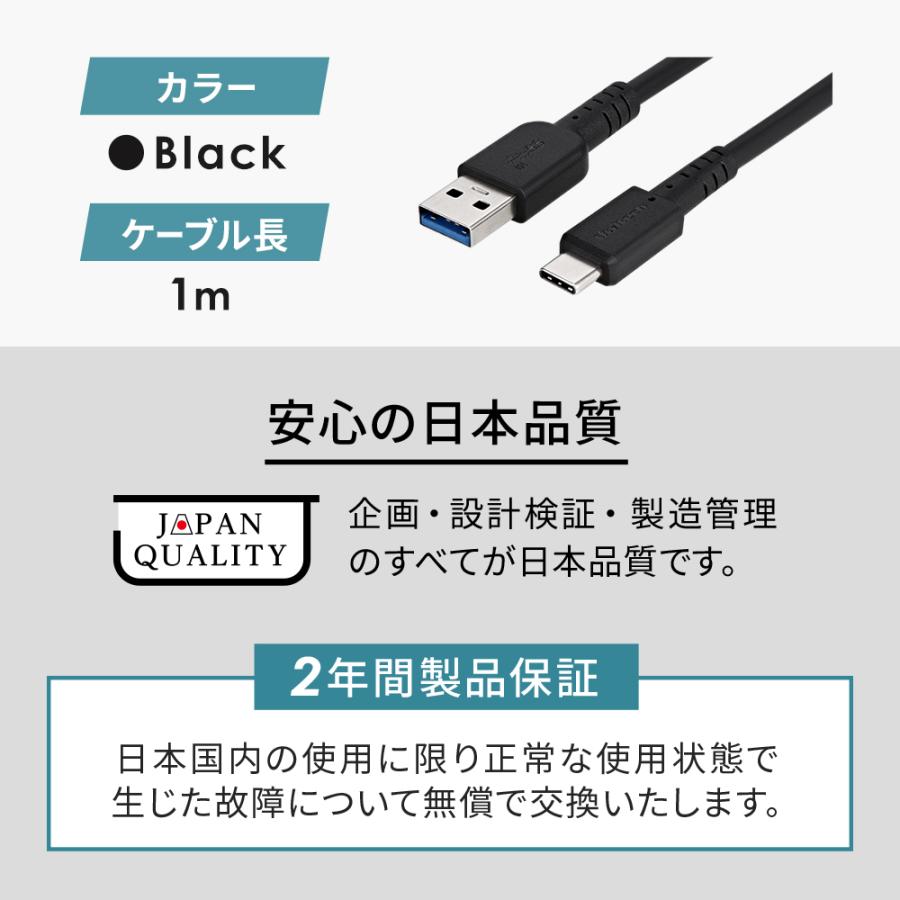 Type-Cケーブル USB Type-A to Type-C 1m USB3.2 Gen2規格｜owltech｜06
