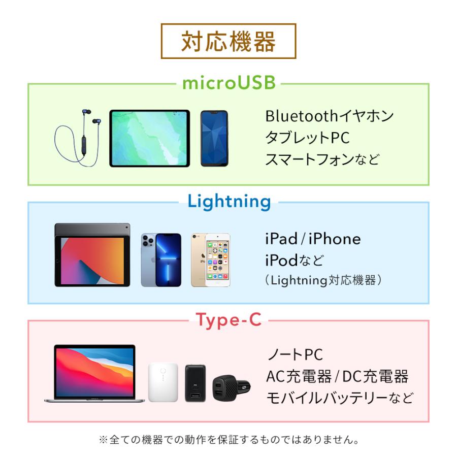 Owltech ライトニングケーブル 巻き取り式 3in1 充電ケーブル