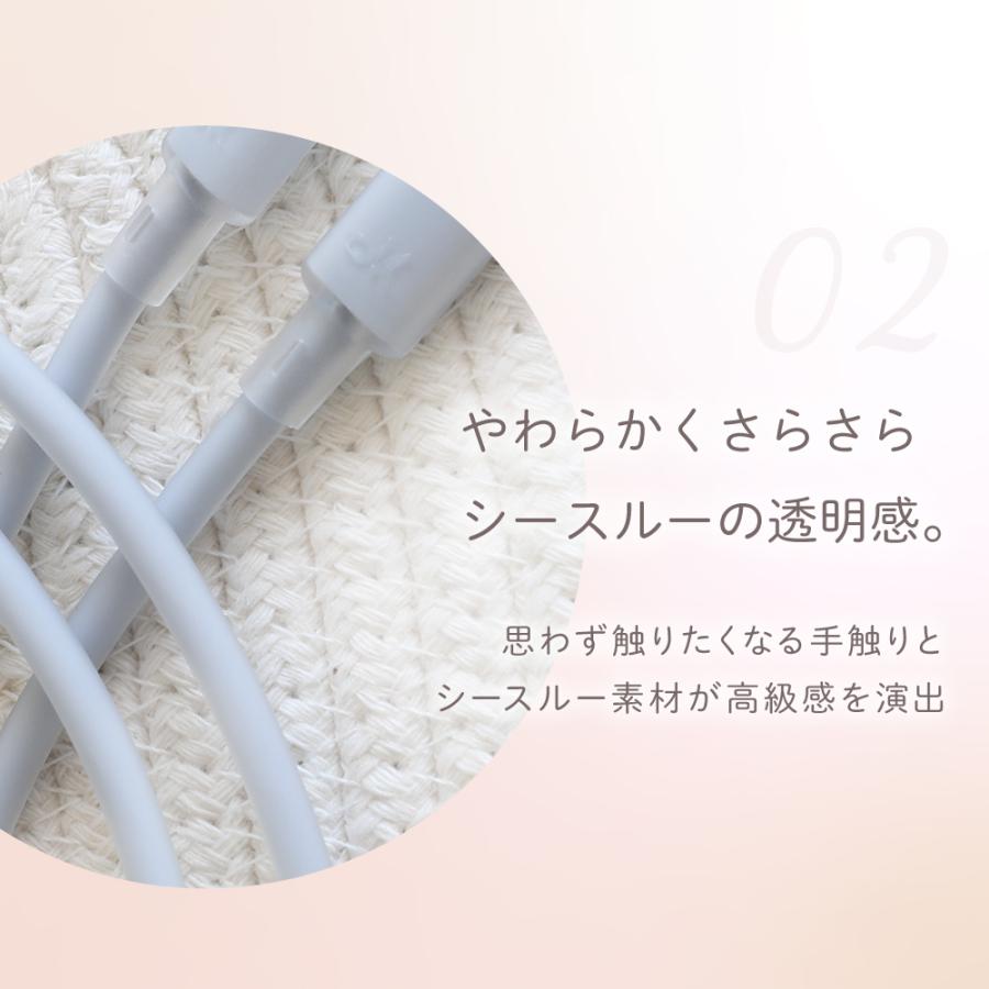 充電ケーブル Type-C to Type-C　PD 60W データ転送 1.2m シリコン シースルー素材 可愛い おしゃれ | Owltech | 06