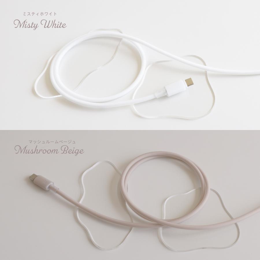 充電ケーブル Type-C to Type-C　PD 60W データ転送 1.2m シリコン シースルー素材 可愛い おしゃれ | Owltech | 10