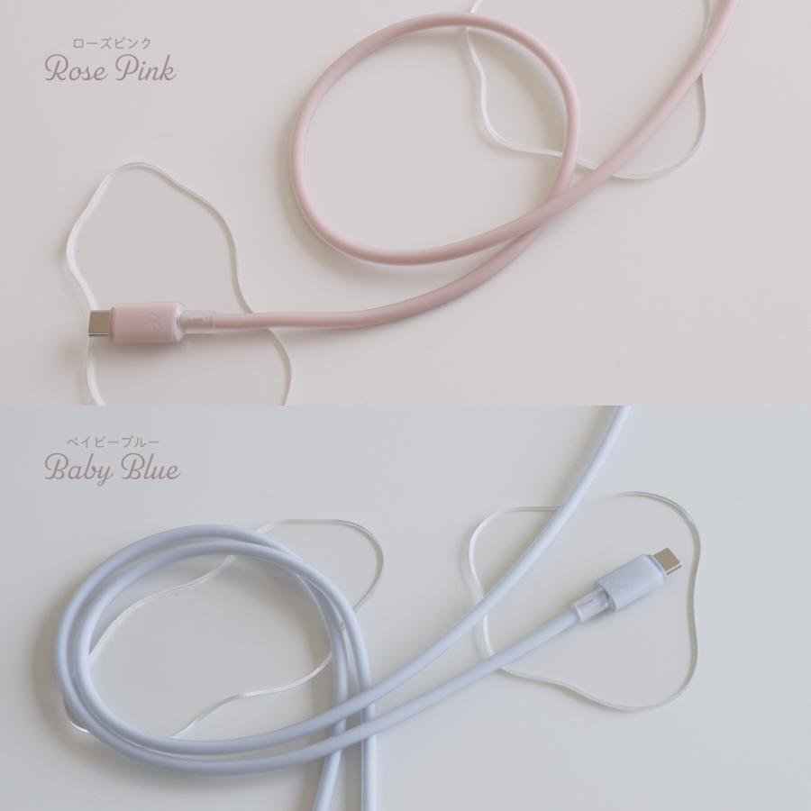 充電ケーブル Type-C to Type-C　PD 60W データ転送 1.2m シリコン シースルー素材 可愛い おしゃれ | Owltech | 11