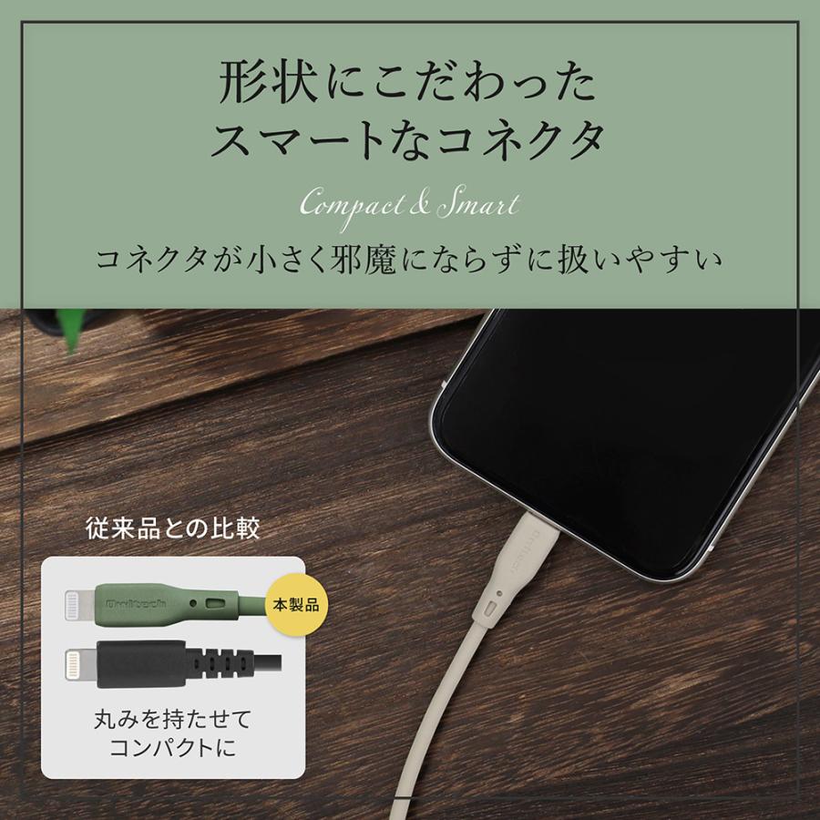 ライトニングケーブル iphone Type-A to Lightning 1m 2m  シリコン Apple認証 アースカラー(期間限定価格)｜owltech｜08