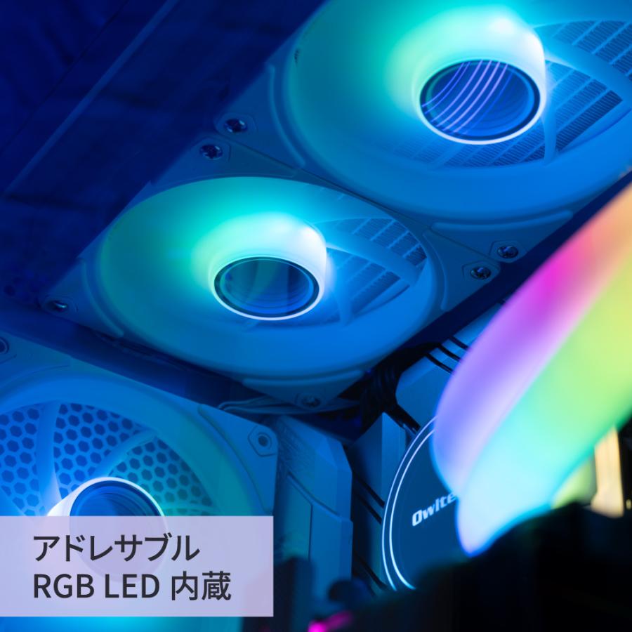 Owltech（オウルテック） ARGB LED内蔵ヘッド＆チューブ 120mm×2基