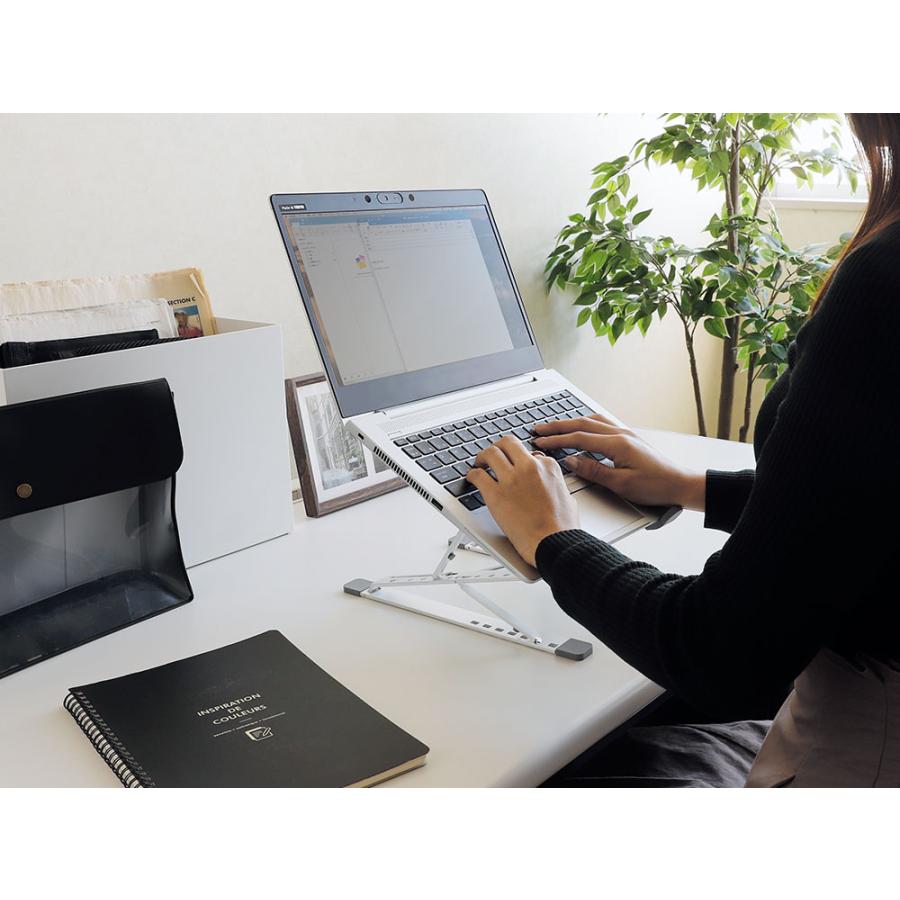 ノートPCスタンド 折りたたみ式 アルミ ノートパソコン／タブレット向け 高さと角度が調節できる | Owltech | 10