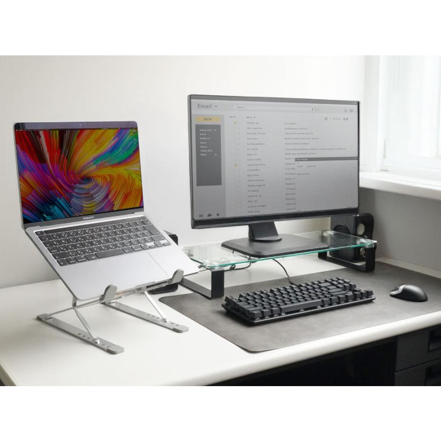 ノートPCスタンド 折りたたみ式 アルミ ノートパソコン／タブレット向け 高さと角度が調節できる | Owltech | 09