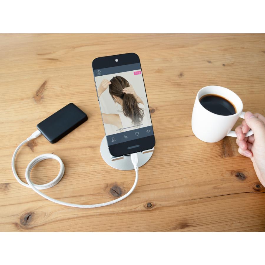 スタンド スマホ タブレット iPad  折りたたみ 卓上 角度調節 360度回転 アルミ | Owltech | 10