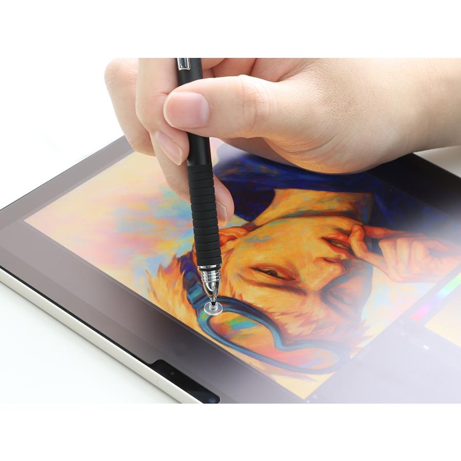 タッチペン スマホ タブレット 2WAY ディスク型 導電繊維 | Owltech | 08