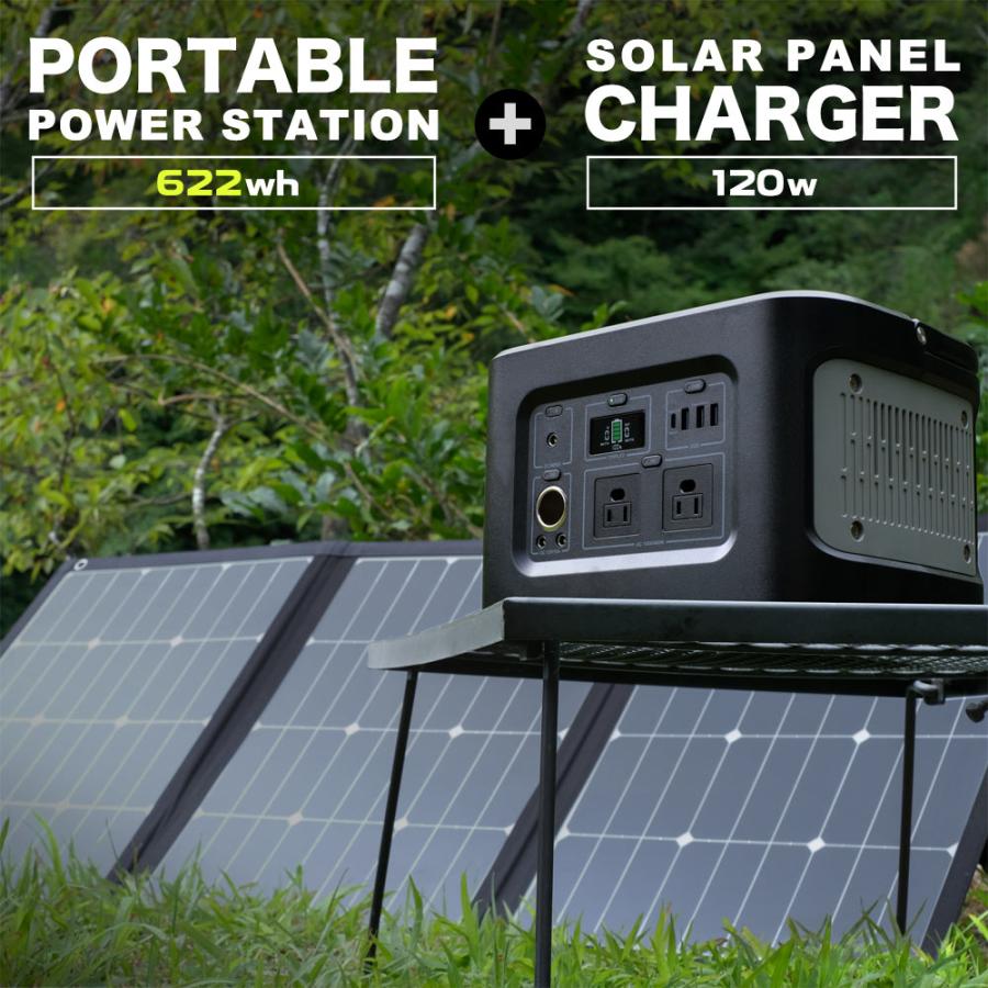 ポータブル電源 622Wh ソーラーパネル 120W セット 大容量 172800mAh | Owltech